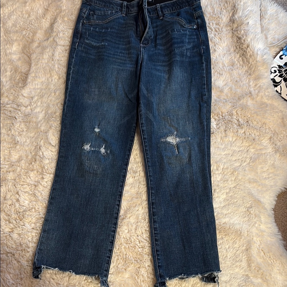 Women's Distressed Blue Jeans